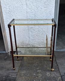 Mobile porta TV o radio vintage con ruote in legno