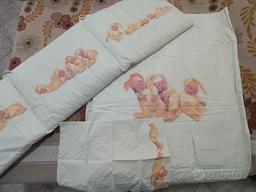 Paracolpi, piumino e copri piumino da culla NUOVO 