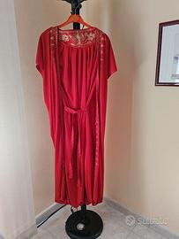 Kaftano vintage tunisino rosso - Ricami oro