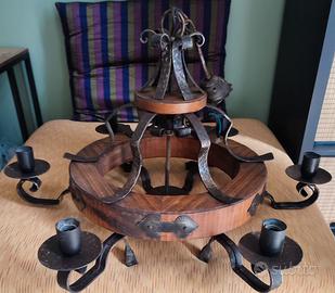 Lampadario stile industrial medievale