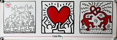 Poster vintage HARING KEITH TRITTICO AMORE 1