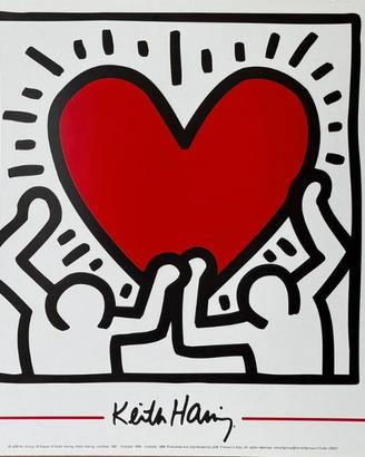 Poster vintage HARING KEITH TRITTICO AMORE 1