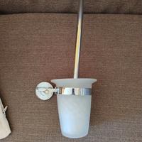 Porta scopino nuovo in vetro e metallo