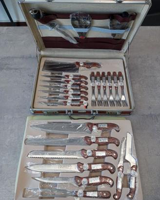 Kit posate coltelli utensili  barbecue  in INOX