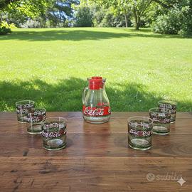 6 Bicchieri COCA COLA Liberty + Caraffa - Anni 80
