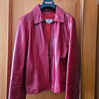 giacca pelle rossa taglia 42