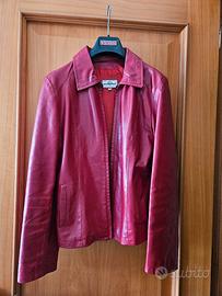 giacca pelle rossa taglia 42