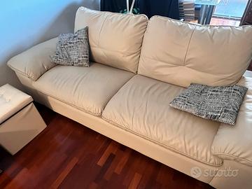 Divano living ecopelle color panna