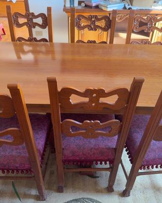Tavolo da pranzo classico 180x90 cm con 6 sedie