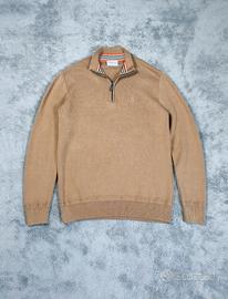 Burberry Maglione Half Zip Marrone Taglia S