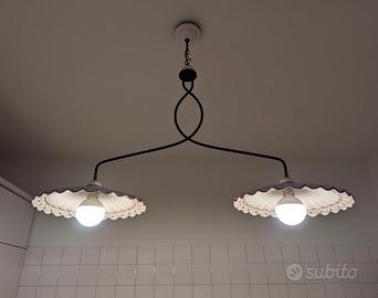 Lampadario a 2 luci per cucina in ceramica – stile