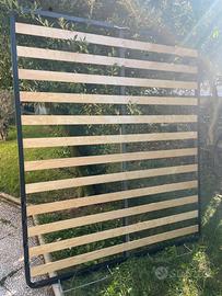Rete letto matrimoniale con doghe in legno