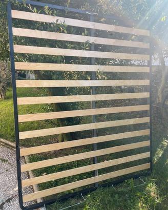 Rete letto matrimoniale con doghe in legno