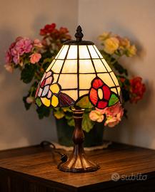 Lampada Tiffany da tavolo abat-jour vetro colorato