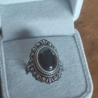 Anello Vintage in Argento S925 con Onice Nero