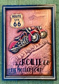 Quadro in legno vintage ROUTE 66 x pub taverna