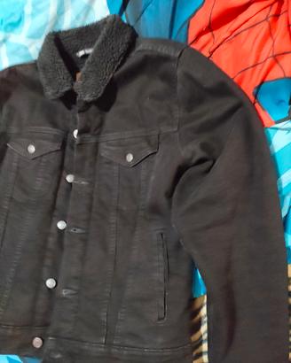 Giubbotto jeans  invernale Zara  nero taglia M. 