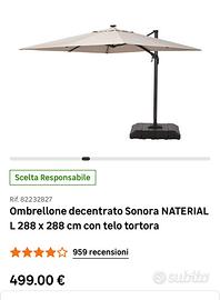 Ombrellone decentrato Namiral da giardino 3x3 led