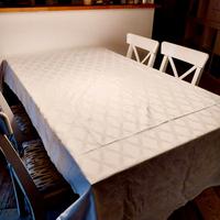 Elegante tovaglia bianca vintage in cotone damasca