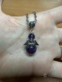 Collana con ciondolo angelo in ametista