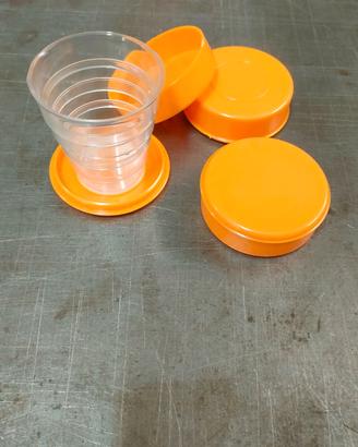 4 bicchieri telescopici richiudibili plastica