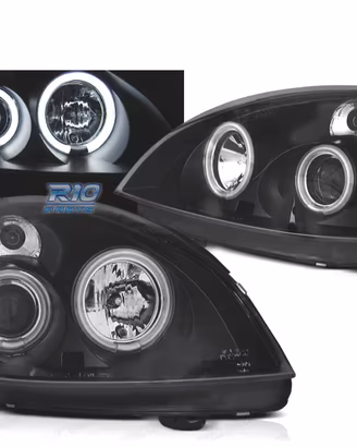 FARI PER RENAULT CLIO II 01-05 ANGEL EYES LED NERI