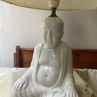 Lampada Buddha vintage in ceramica bianca firmata