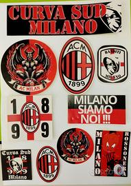 10 ADESIVI MILAN ROSSONERI CURVA SUD milano