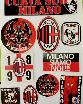 10 ADESIVI MILAN ROSSONERI CURVA SUD milano