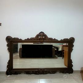 Specchio vintage in noce massello - 132x220 cm -