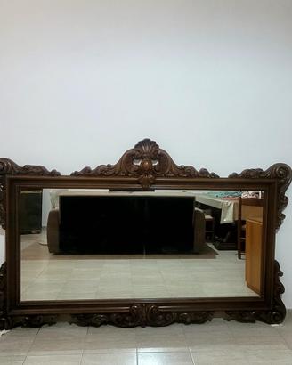 Specchio vintage in noce massello - 132x220 cm -