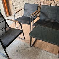 Set da Giardino + tavolino con base in vetro