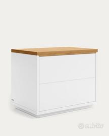 Comodino bianco e rovere KAVE HOME