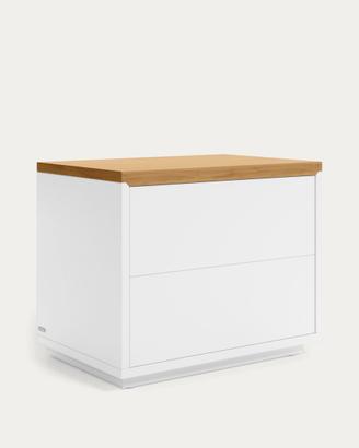 Comodino KAVE HOME bianco/rovere