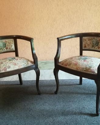 Coppia di poltroncine a pozzetto anni '30