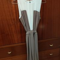 vestito tortora e panna