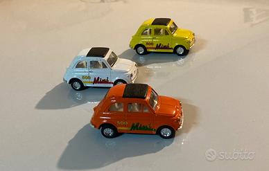 Modellino auto Fiat 500 con molla anni 90 in scala
