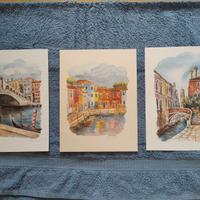 Acquerelli Mario Carraro artista pittore Venezia