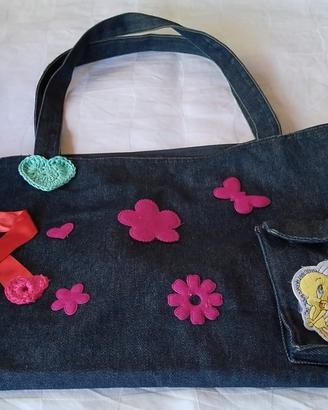 BORSA ARTIGIANALE IN JEANS 
