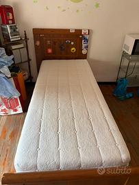 Letto una piazza, con rete e materasso