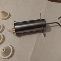 siringa decorazioni acciaio vintage 