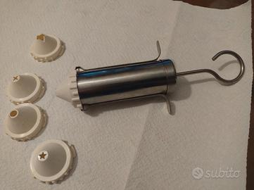 siringa decorazioni acciaio vintage 