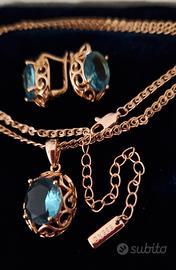parure vintage in oro rosa laminato 14k  gold fill