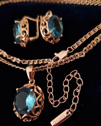 parure vintage in oro rosa laminato 14k  gold fill