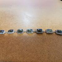 braccialetto argento e labradorite