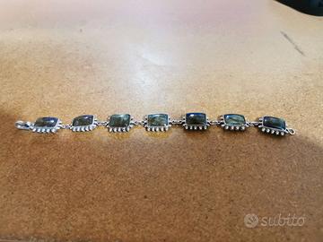 braccialetto argento e labradorite