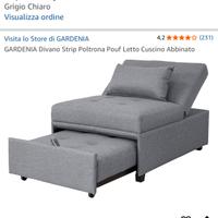 🛋️ 3 Poltrone Letto GARDENIA Strip – Come Nuove!