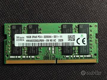 16Gb (1x16Gb) SK Hynix DDR4 Sodimm 3200Mhz