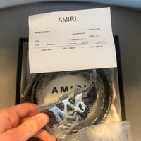 Cintura Amiri Nera Con Logo Argento - 105cm