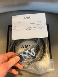 Cintura Amiri Nera Con Logo Argento - 105cm